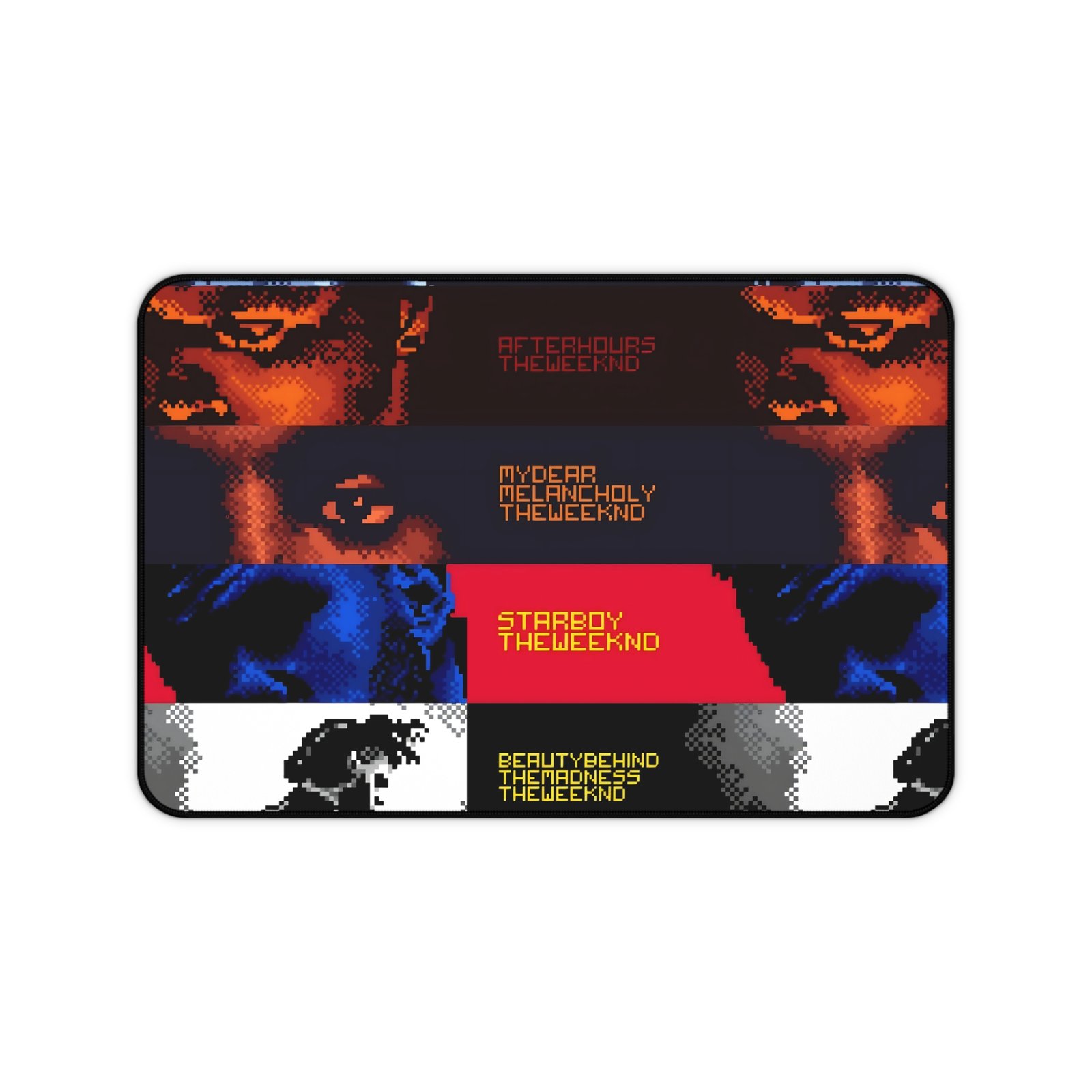 The Weeknd Inspired Desk Mat - Bold Music Art, Home Office Decor, Gadget Accessories, Gamer Gift, Music Lovers